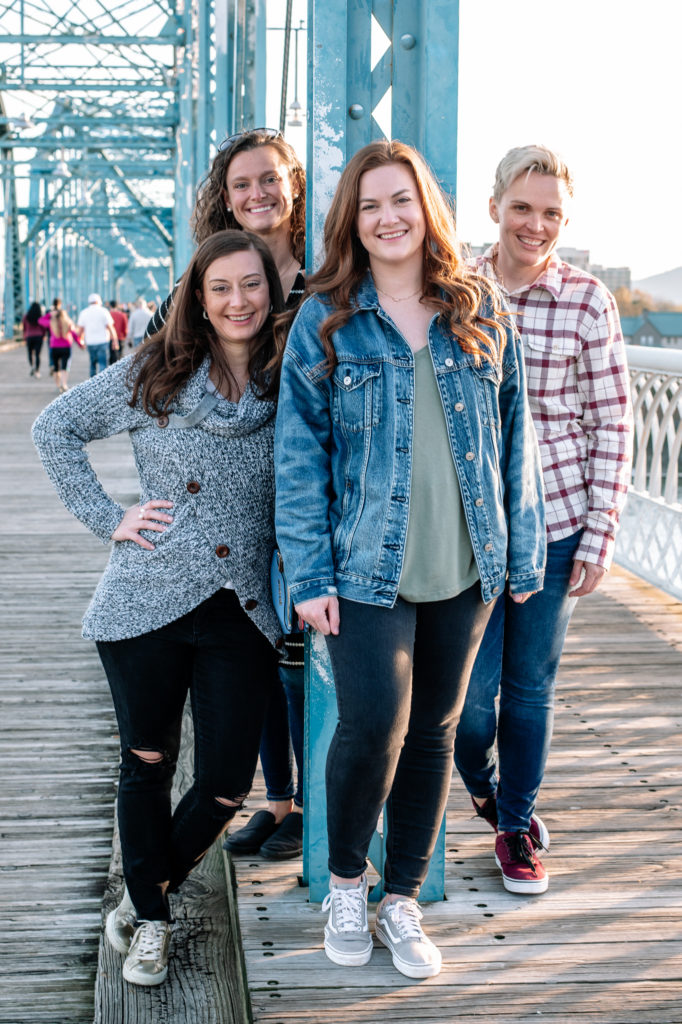 Best friends posing for a photo during a photo session in Chattanooga