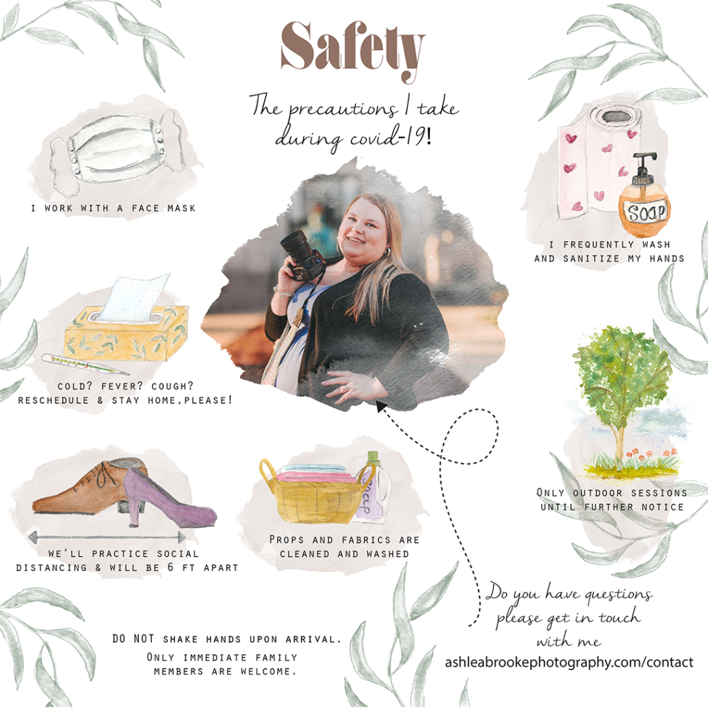 The Covid-19 safety precautions that Ashlea Brooke Photography takes